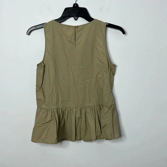Madewell Olive Green Embroidered Peplum Tank - Picture 6 of 6